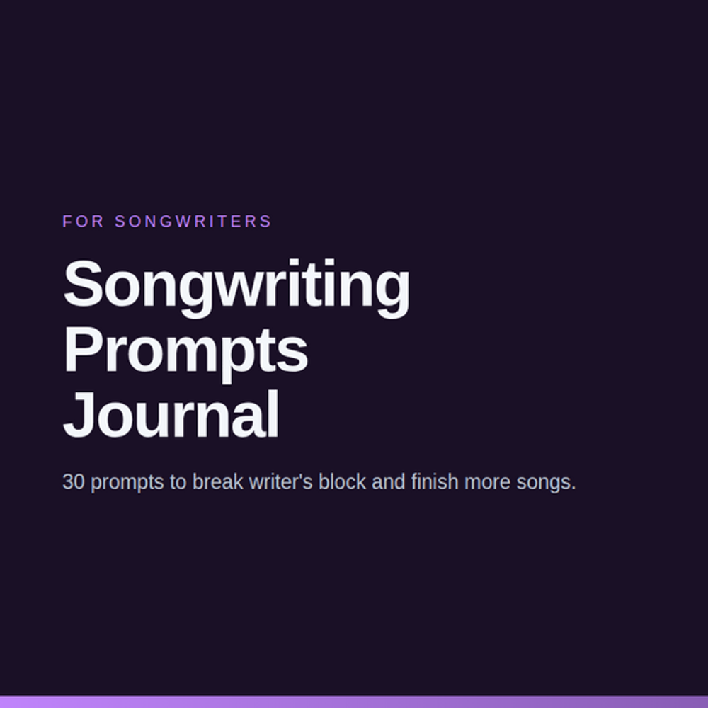 Songwriting Prompts Journal